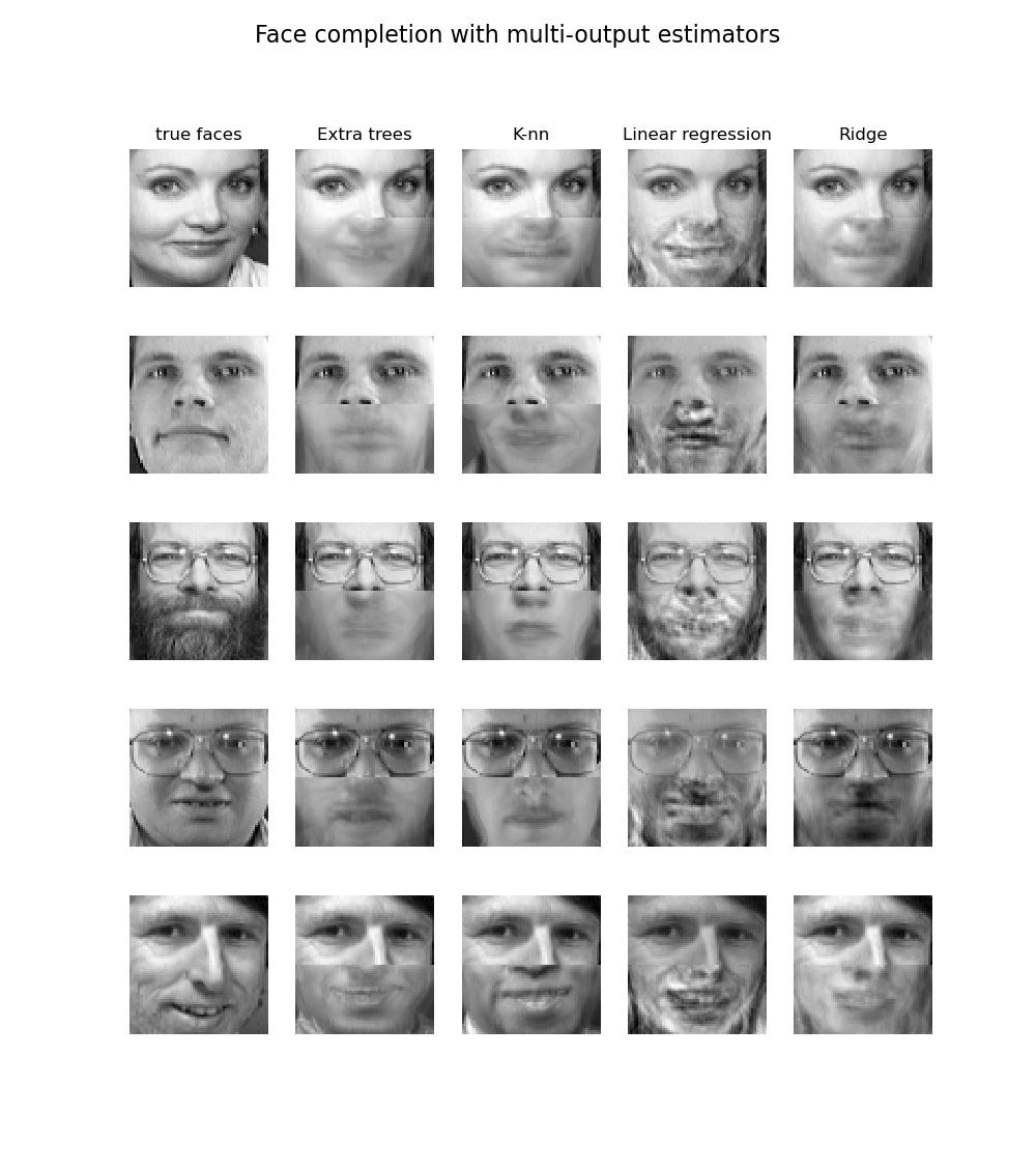 使用多输出估算器完成人脸绘制