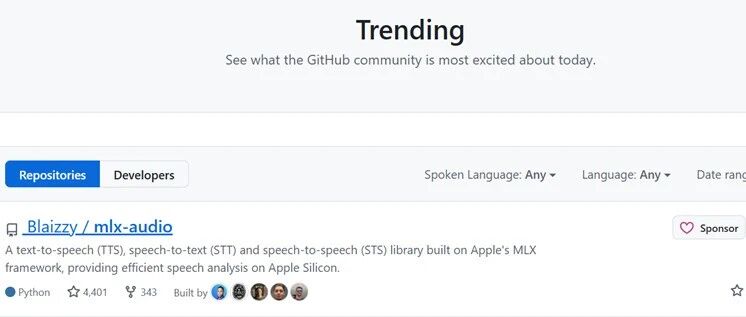 Github今天最热门开源：一行命令搞定STT、TTS，语音识别支持99种语言
