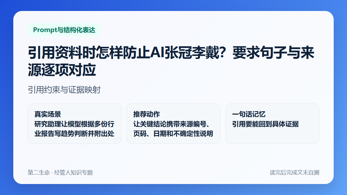 引用资料时怎样防止AI张冠李戴？要求句子与来源逐项对应