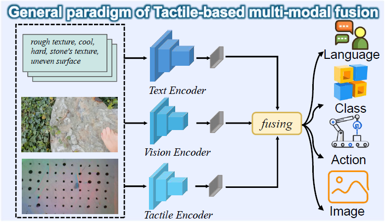 图 5. 多模态触觉融合与下游任务的一般范例